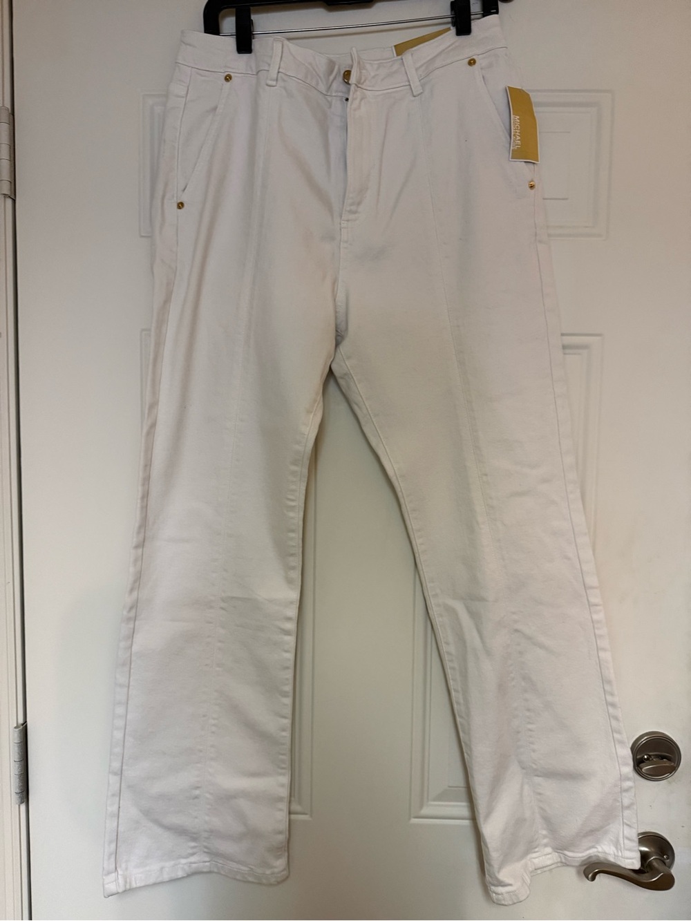 NWT Michael Kors Selma Bootcut jeans Womens 14 Higher Rise Stretch flaw $125